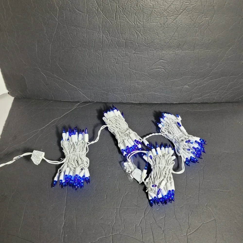 Holiday Time Blue Icicle Wired Lights 200ct New